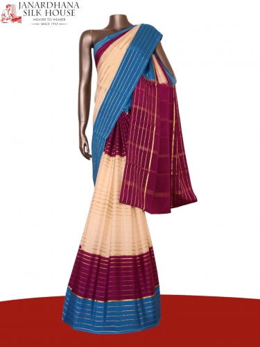 Pure Veldhari Zari Mysore Crepe Silk Saree